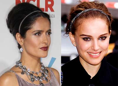 Serre-têtes Princesse de Salma Hayek et Nathalie Portman