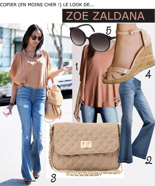 Look bohème chic de Zoe Saldana