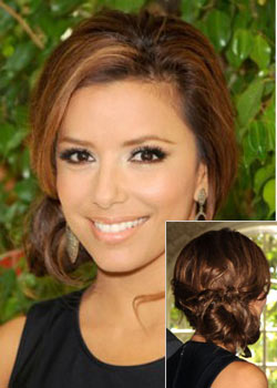 Chignon sur le côté d'Eva Longoria