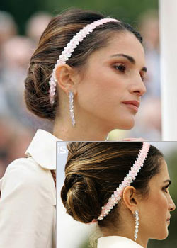 Chignon banane de Rania de Jordanie