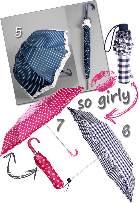 Parapluies Girly : dentelle, vichy et petits pois