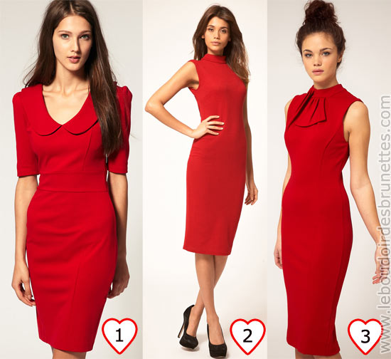 Robe rouge sous les genoux pour la Saint Valentin