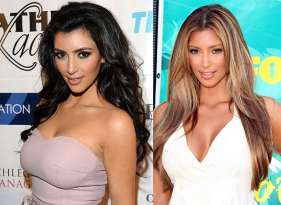 Kim Kardashian blonde ou brune