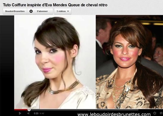 Tuto Vidéo Coiffure Eva Mendes : Queue de cheval rétro