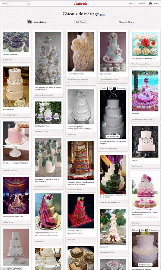 Gâteaux de mariage sur Pinterest